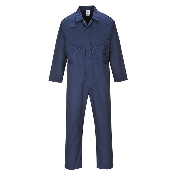C813-Navy.  Liverpool Zipper Coverall.  Live Chat for Bulk Discounts