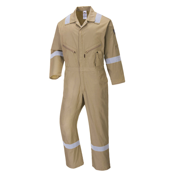 C814-Khaki.  Iona Cotton Coverall.  Live Chat for Bulk Discounts