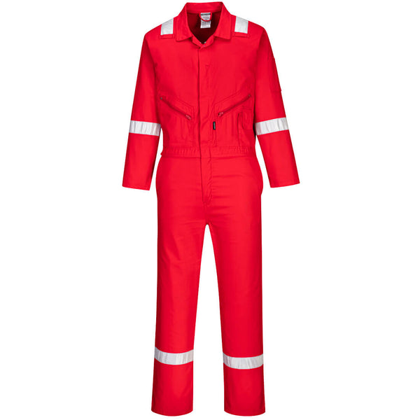 C814-Red.  Iona Cotton Coverall.  Live Chat for Bulk Discounts