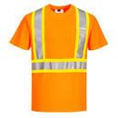 CA110-Orange.  Hi-Vis X Back Contrast Tape T-Shirt S/S .  Live Chat for Bulk Discounts