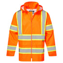 CA400-Orange.  Hi-Vis X Back Contrast Tape Rain Jacket.  Live Chat for Bulk Discounts