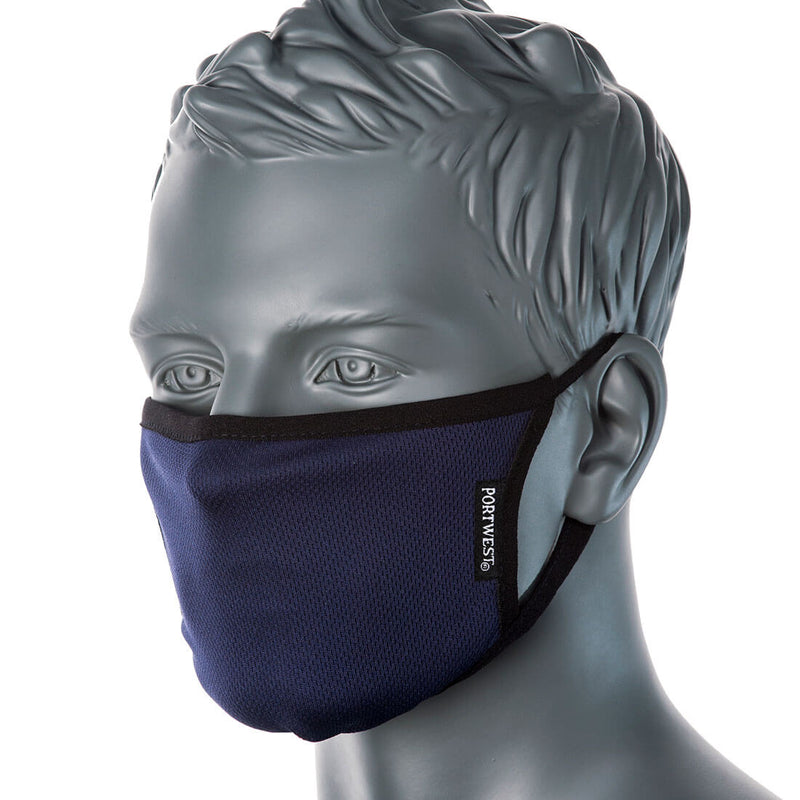 CV33-Navy.  3-Ply Anti-Microbial Fabric Face Mask (PK25).  Live Chat for Bulk Discounts