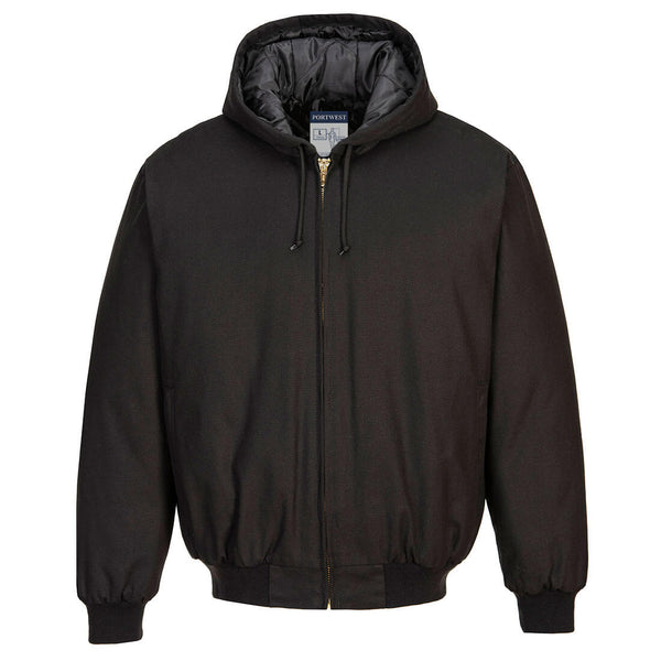 DC801-Black.  DuraDuck Work Quilt Lined Hooded Jacket.  Live Chat for Bulk Discounts