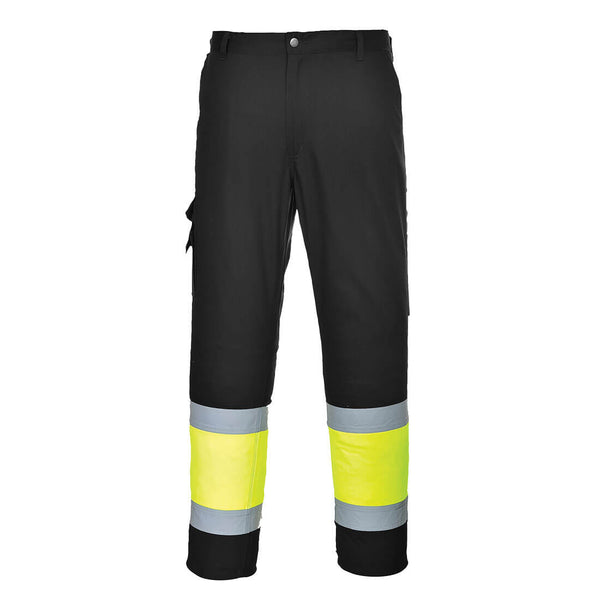 E049-Yellow/Black.  Hi-Vis Two-Tone Pants.  Live Chat for Bulk Discounts