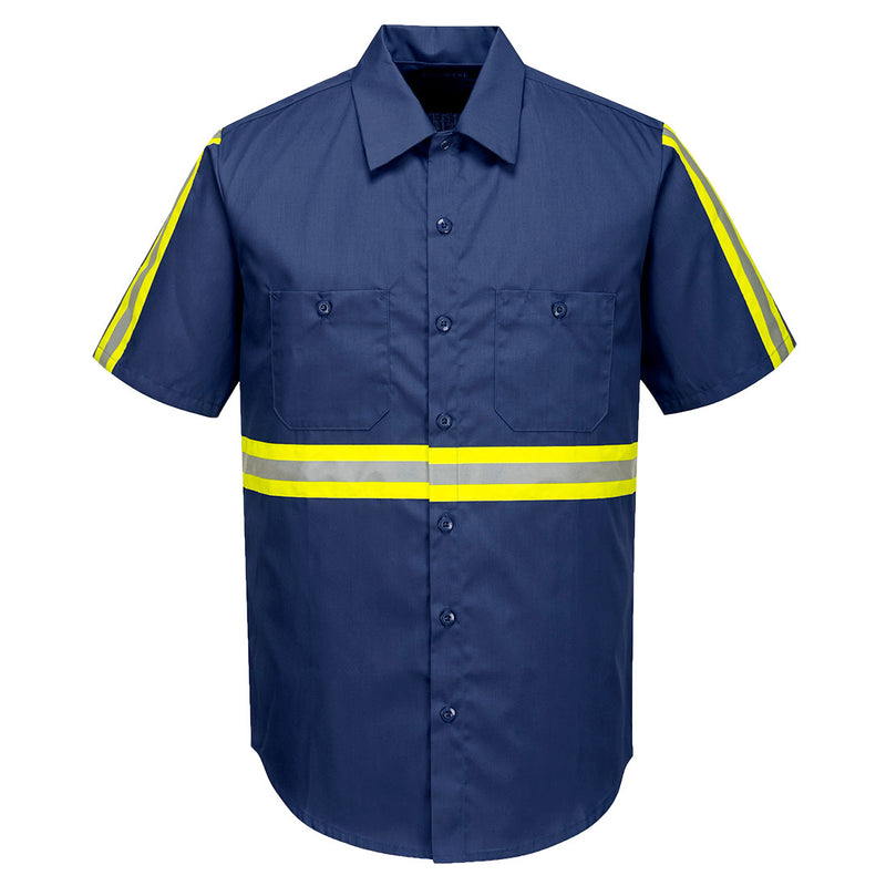 F124-Navy.  Iona Xtra Short Sleeve Shirt.  Live Chat for Bulk Discounts