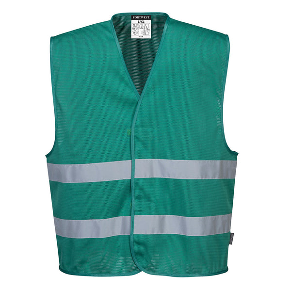 F374-Bottle Green.  MeshAir Iona Vest.  Live Chat for Bulk Discounts