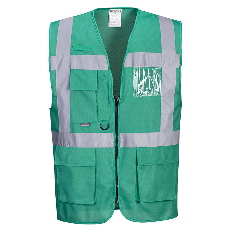 F476-Bottle Green.  Iona Executive Vest.  Live Chat for Bulk Discounts