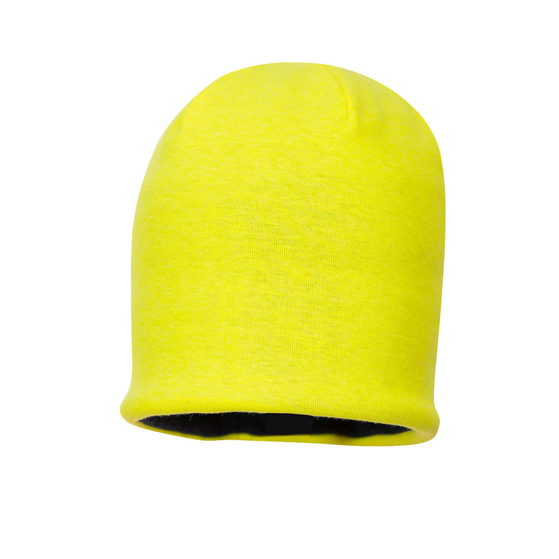 FR17-Yellow.  FR Knitted Hi-Vis Hat.  Live Chat for Bulk Discounts