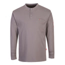 FR32-Gray.  FR Antistatic Henley.  Live Chat for Bulk Discounts