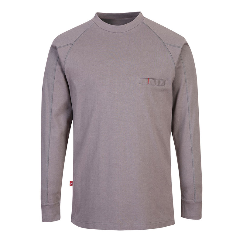 FR33-Gray.  FR Antistatic Crew Neck.  Live Chat for Bulk Discounts