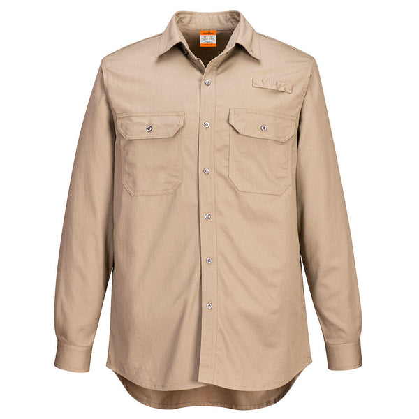 FR705-Khaki.  Vented FR Shirt .  Live Chat for Bulk Discounts