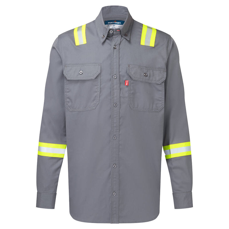 FR706-Gray.  Bizflame 88/12 FR Taped Shirt .  Live Chat for Bulk Discounts