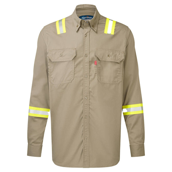 FR706-Khaki.  Bizflame 88/12 FR Taped Shirt .  Live Chat for Bulk Discounts