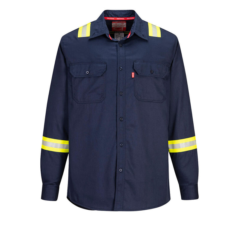 FR706-Navy.  Bizflame 88/12 FR Taped Shirt .  Live Chat for Bulk Discounts