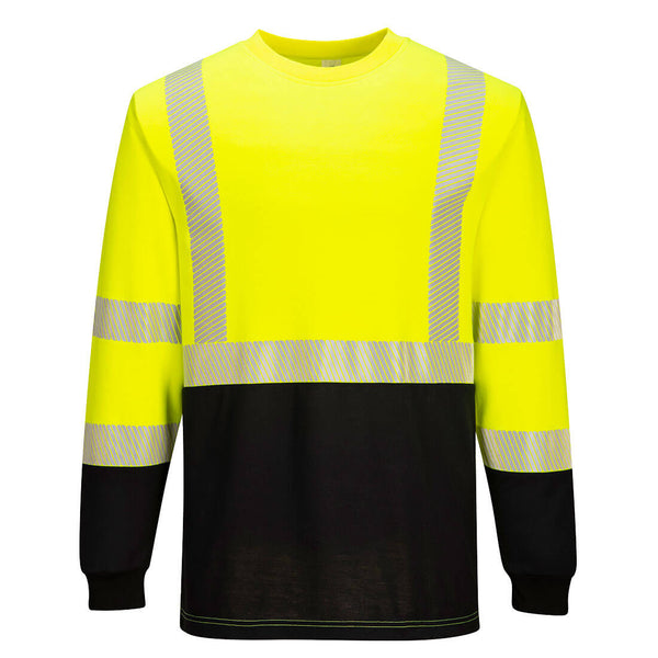 FR709-Yellow/Black.  FR Hi-Vis 2-Tone Crew.  Live Chat for Bulk Discounts