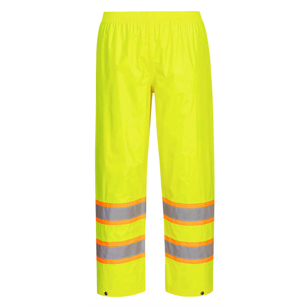 H447-Yellow.  Hi-Vis Contrast Tape Rain Pants.  Live Chat for Bulk Discounts