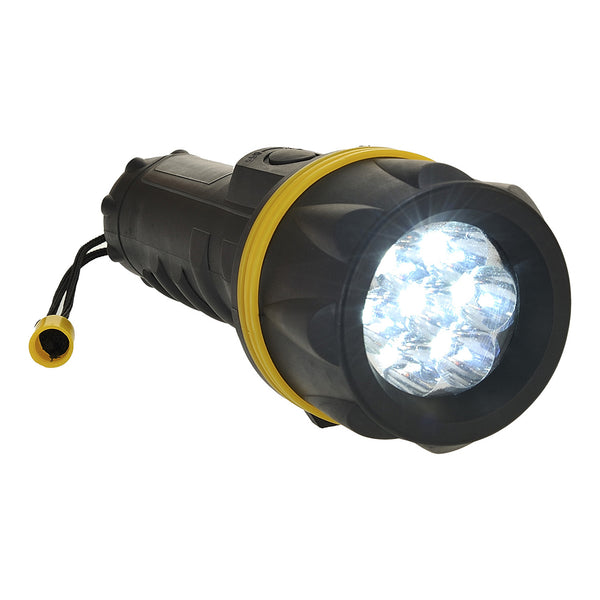 PA60-Yellow/Black.  7 LED Rubber Flashlight.  Live Chat for Bulk Discounts