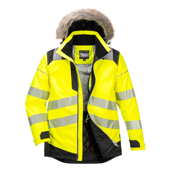 PW369-Yellow/Black.  PW3 Hi-Vis Winter Parka Jacket.  Live Chat for Bulk Discounts