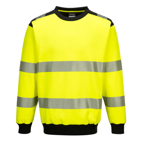 PW379-Yellow/Black.  PW3 Hi-Vis Sweatshirt.  Live Chat for Bulk Discounts