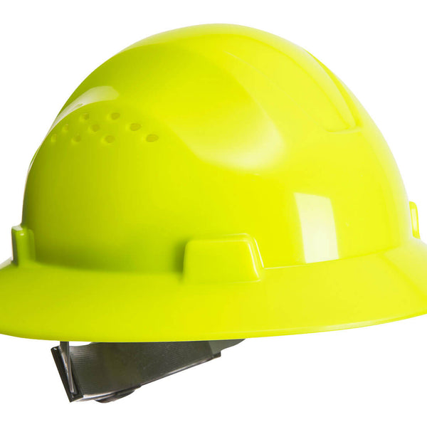 PW52-Hi-Vis Yellow.  Full Brim Premier Hard Hat Vented .  Live Chat for Bulk Discounts