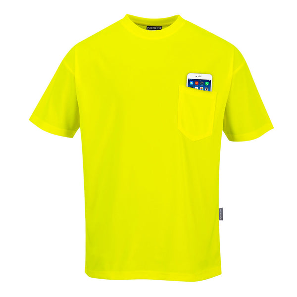 S578-Yellow.  Non ANSI Pocket Short Sleeve T-Shirt.  Live Chat for Bulk Discounts