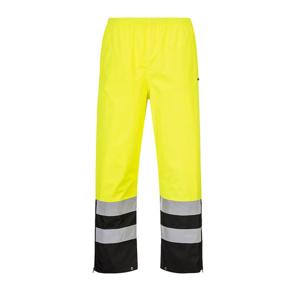 S587-Yellow/Black.  Hi-Vis Rain Pants.  Live Chat for Bulk Discounts