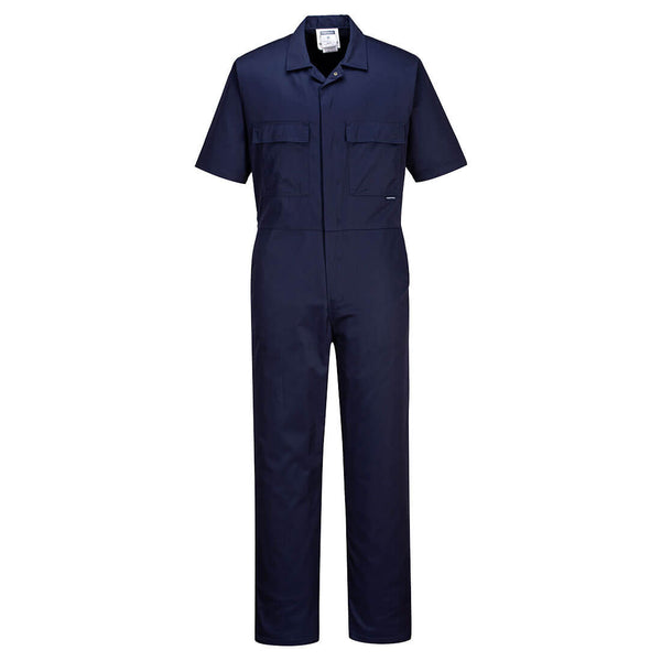 S996-Navy.  Short Sleeve Coverall.  Live Chat for Bulk Discounts