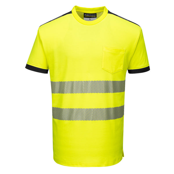 T181-Yellow/Black.  PW3 Hi-Vis Short Sleeve T-Shirt .  Live Chat for Bulk Discounts