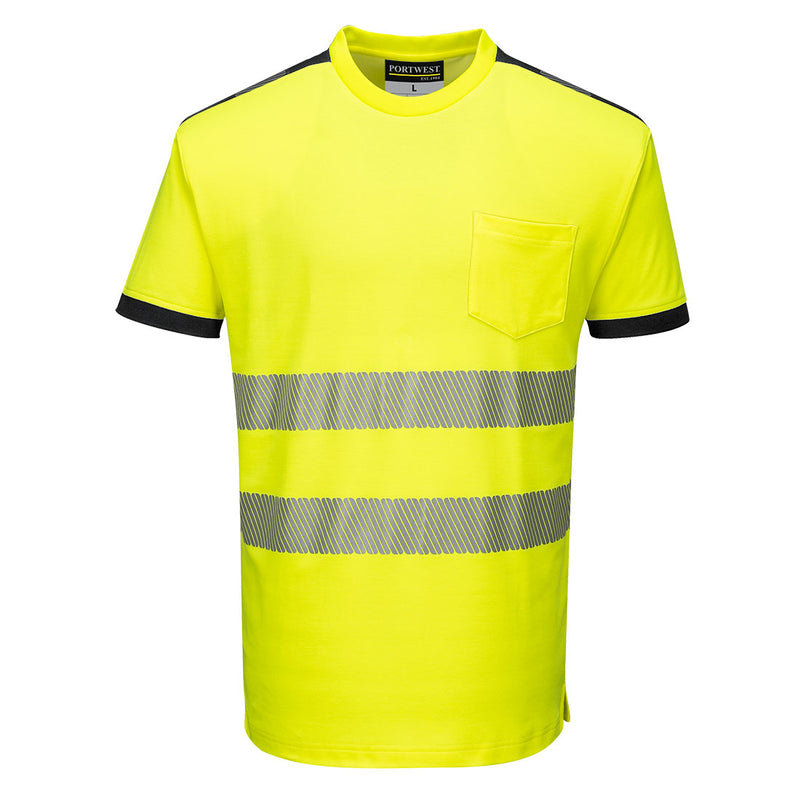 T181-Yellow/Black.  PW3 Hi-Vis Short Sleeve T-Shirt .  Live Chat for Bulk Discounts