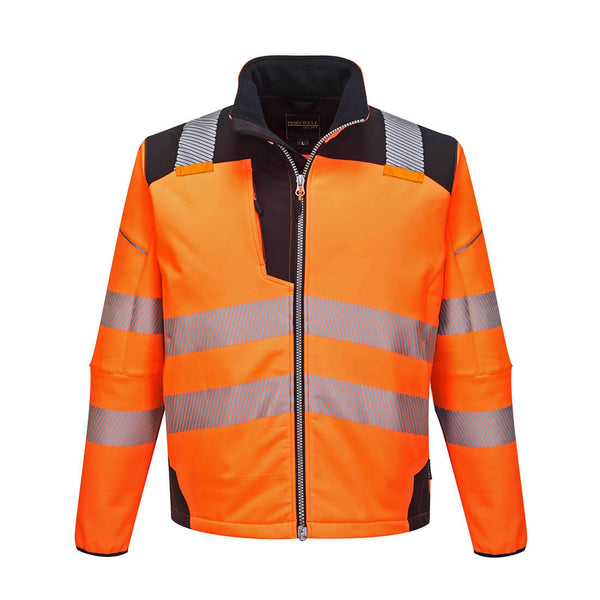 T402-Orange/Black.  PW3 Hi-Vis Softshell Jacket.  Live Chat for Bulk Discounts