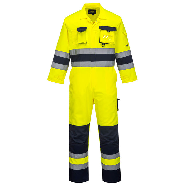 TX55-Yellow/Navy.  Nantes Hi-Vis Coverall.  Live Chat for Bulk Discounts