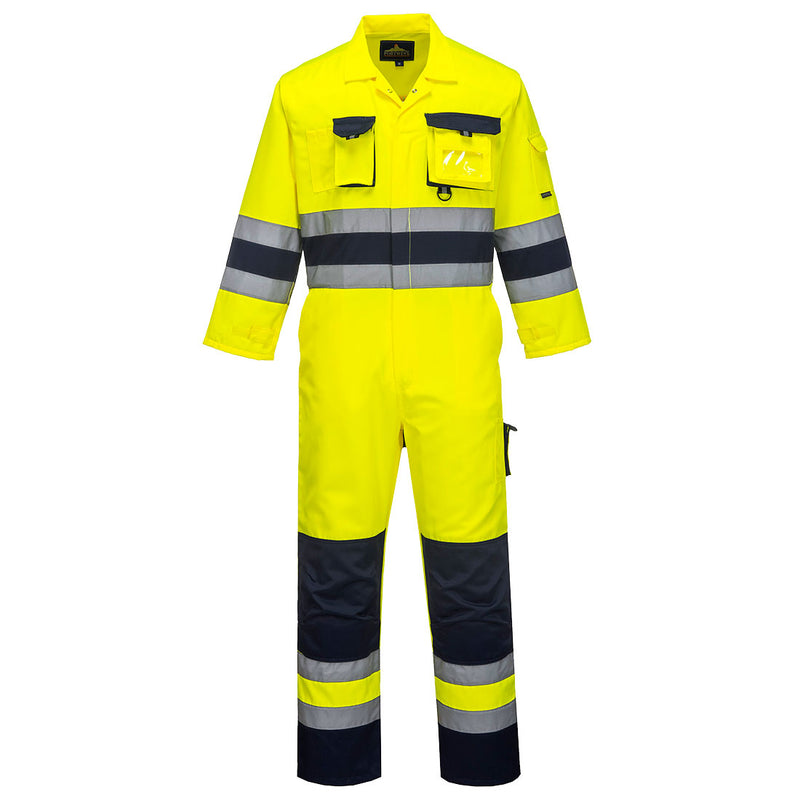 TX55-Yellow/Navy.  Nantes Hi-Vis Coverall.  Live Chat for Bulk Discounts