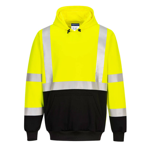 UB324-Yellow/Black.  Two-Tone Hooded Sweatshirt.  Live Chat for Bulk Discounts