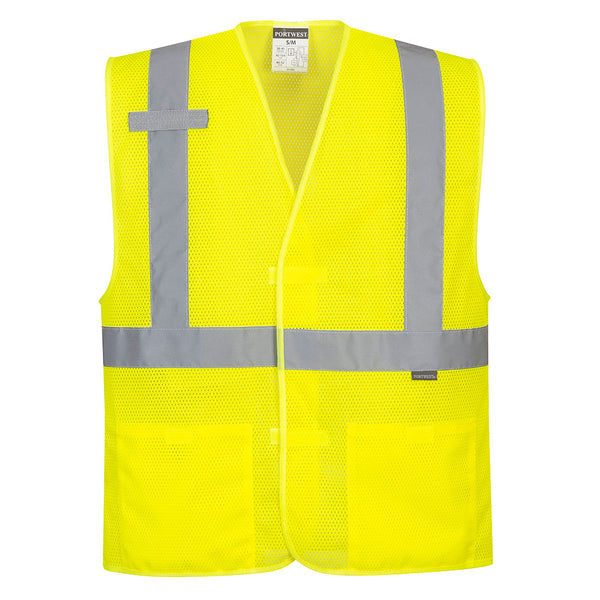 UC492-Yellow.  Economy Mesh Vest.  Live Chat for Bulk Discounts