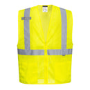 UC493-Yellow.  Economy Mesh Zipper Vest.  Live Chat for Bulk Discounts