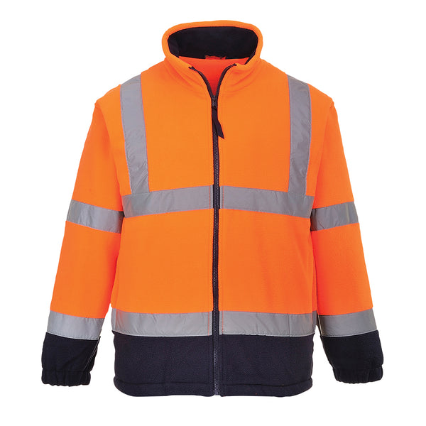 UF301-Orange/Navy.  Hi-Vis Two Tone Fleece.  Live Chat for Bulk Discounts