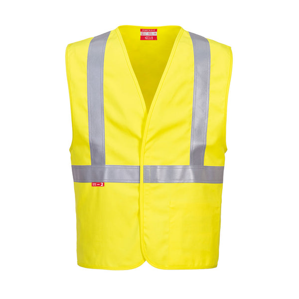 UFR23-Yellow.  NFPA 2112 Woven Vest.  Live Chat for Bulk Discounts