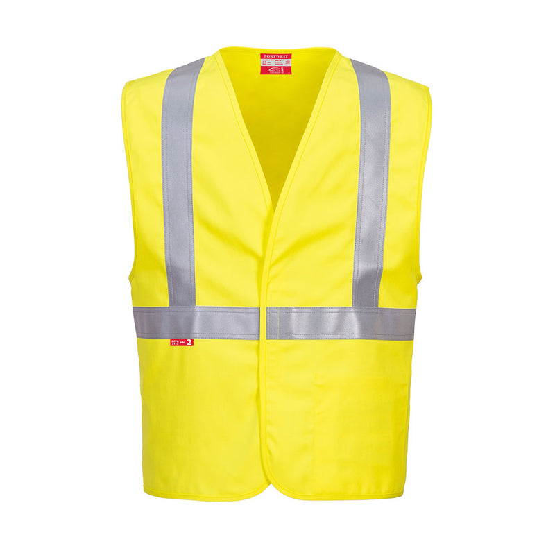 UFR23-Yellow.  NFPA 2112 Woven Vest.  Live Chat for Bulk Discounts