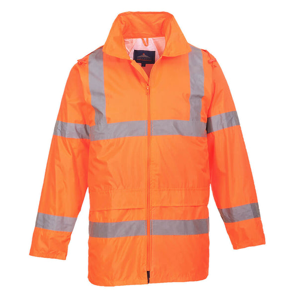 UH440-Orange.  Hi-Vis Rain Jacket.  Live Chat for Bulk Discounts