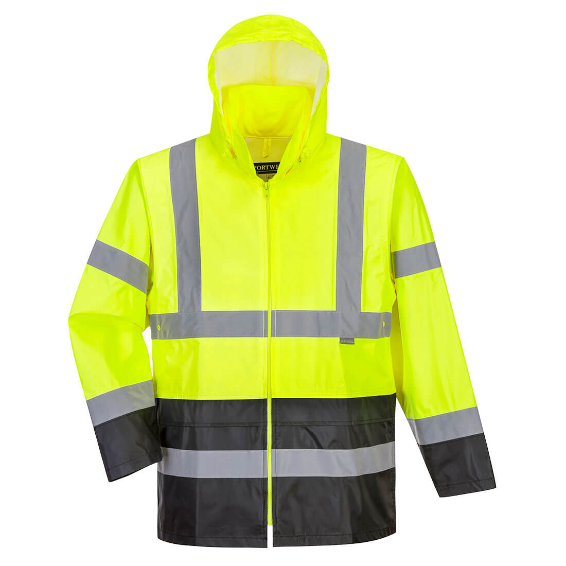 UH443-Yellow/Black. Hi-Vis Classic Contrast Rain Jacket. Live Chat for