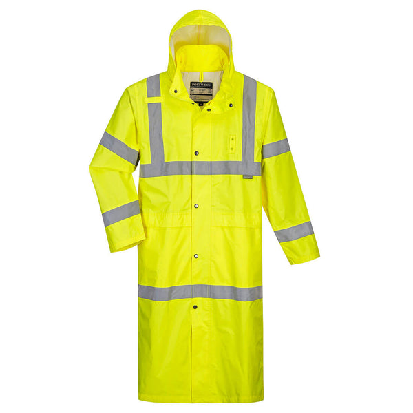 UH445-Yellow.  Hi-Vis Classic Rain Coat 48".  Live Chat for Bulk Discounts