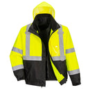 US365-Yellow/Black.  Hi-Vis Premium 3-in-1 Bomber.  Live Chat for Bulk Discounts