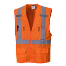 US370-Orange.  Atlanta X Back Hi-Vis Vest.  Live Chat for Bulk Discounts