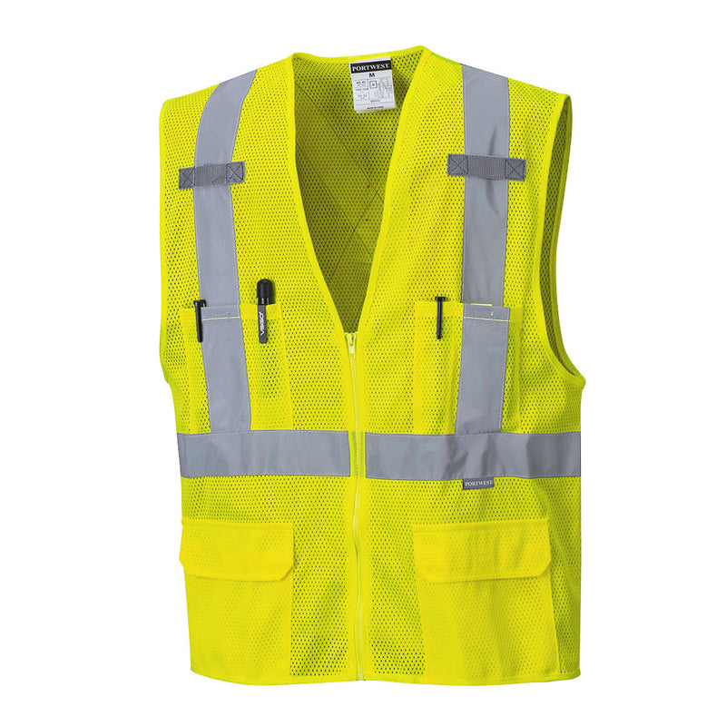 US370-Yellow.  Atlanta X Back Hi-Vis Vest.  Live Chat for Bulk Discounts