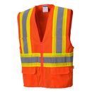 US371-Orange.  Tulsa Contrast Hi-Vis Mesh Vest.  Live Chat for Bulk Discounts