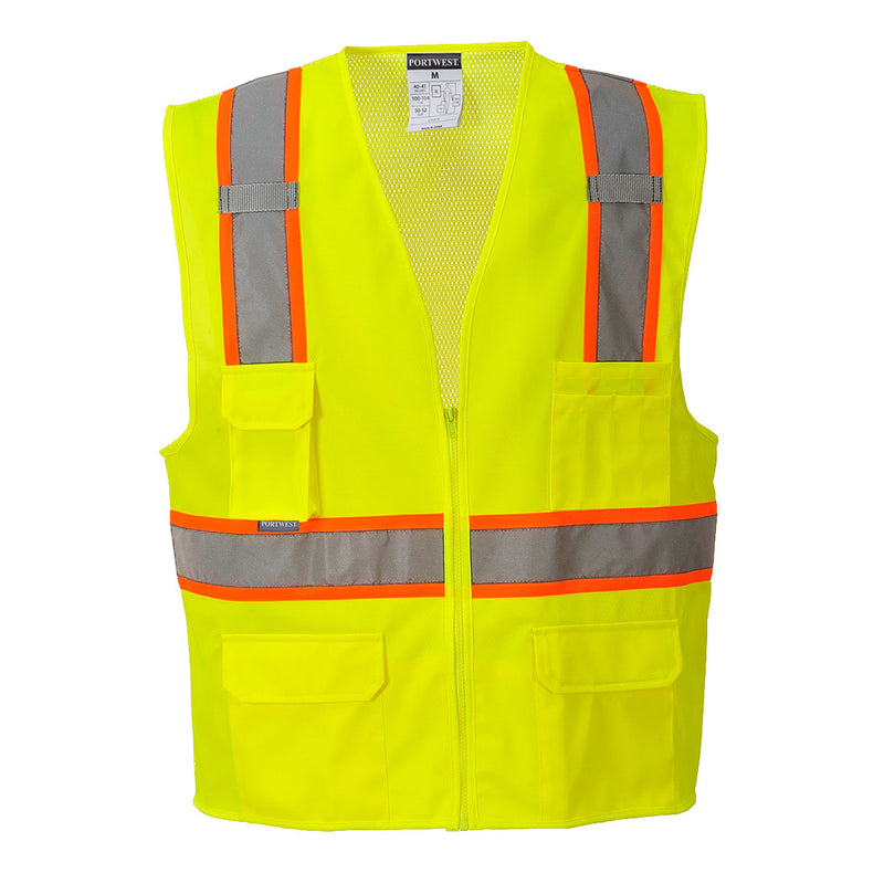 US372-Yellow.  Jackson Contrast Hi-Vis Vest.  Live Chat for Bulk Discounts