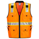 US376-Orange/Black.  Expert Pro Surveyor Vest.  Live Chat for Bulk Discounts