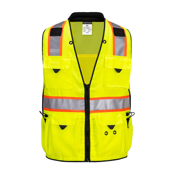 US376-Yellow/Black.  Expert Pro Surveyor Vest.  Live Chat for Bulk Discounts