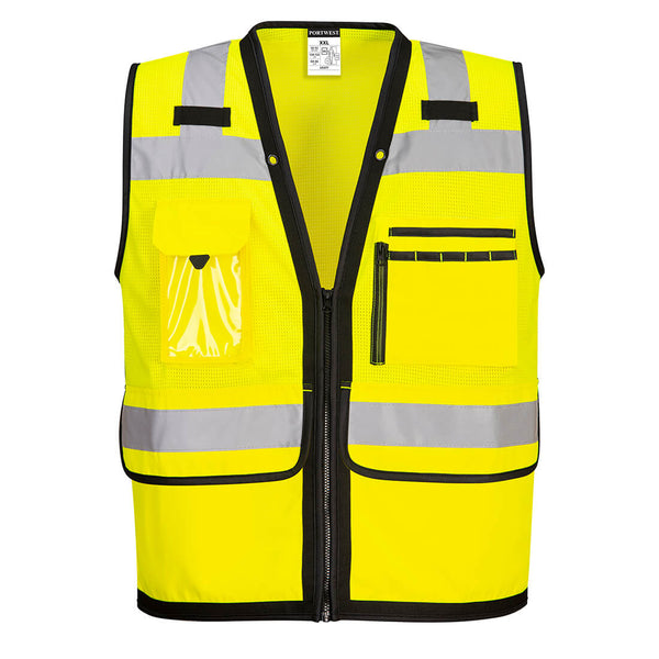 US378-Yellow.  Heavy Duty Surveyor Vest.  Live Chat for Bulk Discounts