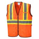 US381-Orange.  Frisco Contrast Vest.  Live Chat for Bulk Discounts